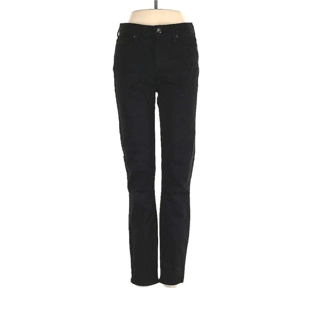 Paige Hoxton Ankle High Rise Skinny Jeans Black 27 Versatile Sleek Stretchy chic